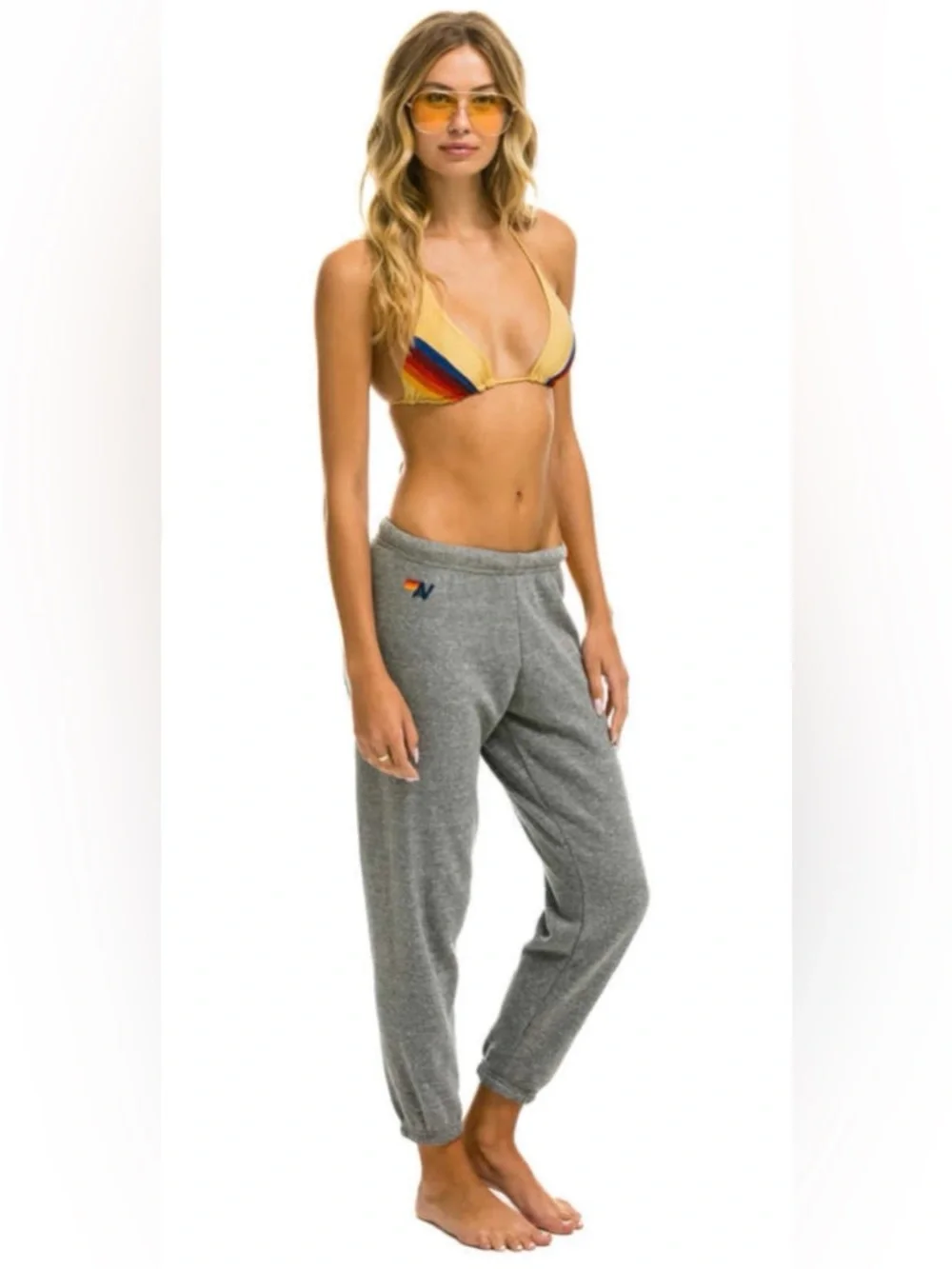 Aviator Nation 5-Stripe Sweatpants Heather Gray Size S - Picture 2 of 12